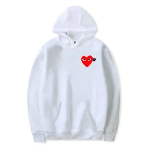 CDG 2 Hearts White Hoodie