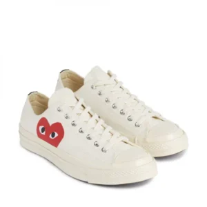 CDG BIG HEART LOW TOP WHITE CONVERSE