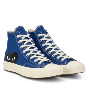 CDG BLACK HEART BLUE HIGH TOP CONVERSE