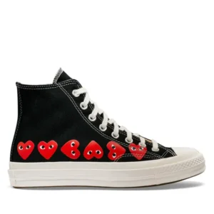 CDG MULTI HEARTS HIGH TOP BLACK CONVERSE