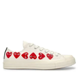 RED MULTI HEARTS CDG WHITE CONVERSE