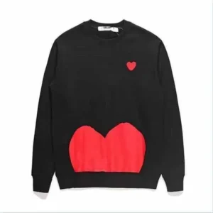 CDG RED EMBLEM BLACK SWEATSHIRT