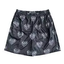 CDG (black) Shorts With Gray Hearts logo