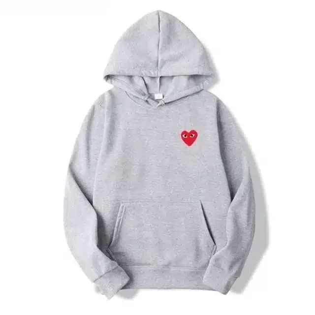 Comme Des Garcons Red Heart Hoodie Gray Comme Des Garcons Red Heart Hoodie Gray